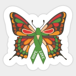 Mental Health Awareness Butterfly Ribbon Tee Sticker